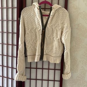 Free people sweater zip up L